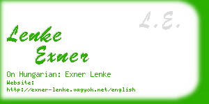lenke exner business card